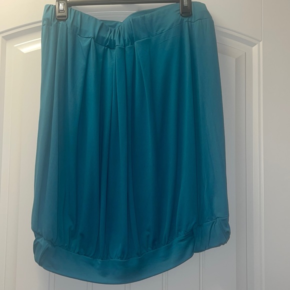Doublju Tops - Teal Tube-top Sz 2X
